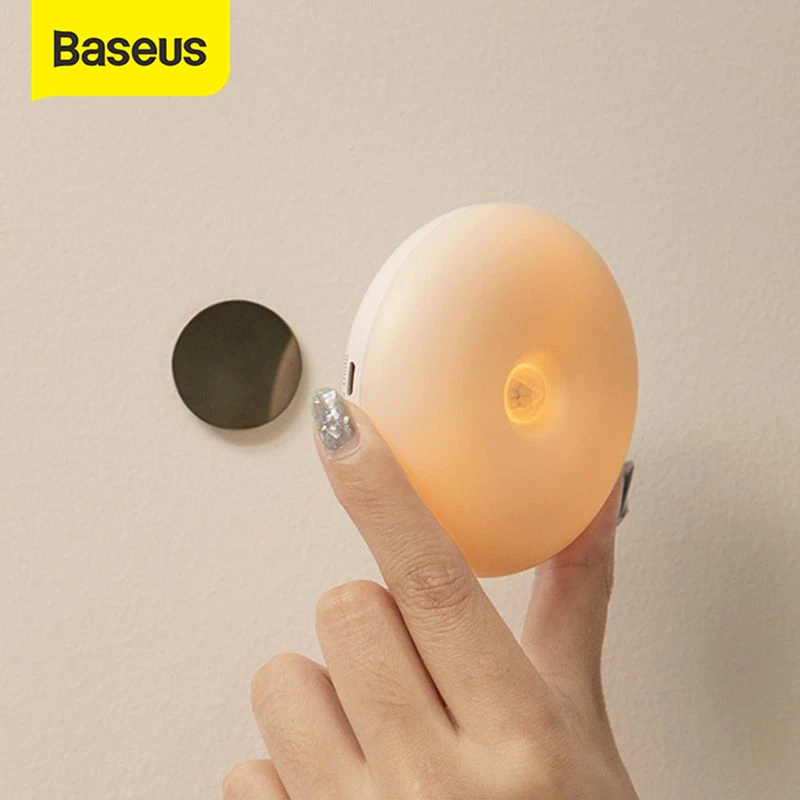 Умный светодиодный ночник Baseus с пассивным ИК датчиком движения светильник енный