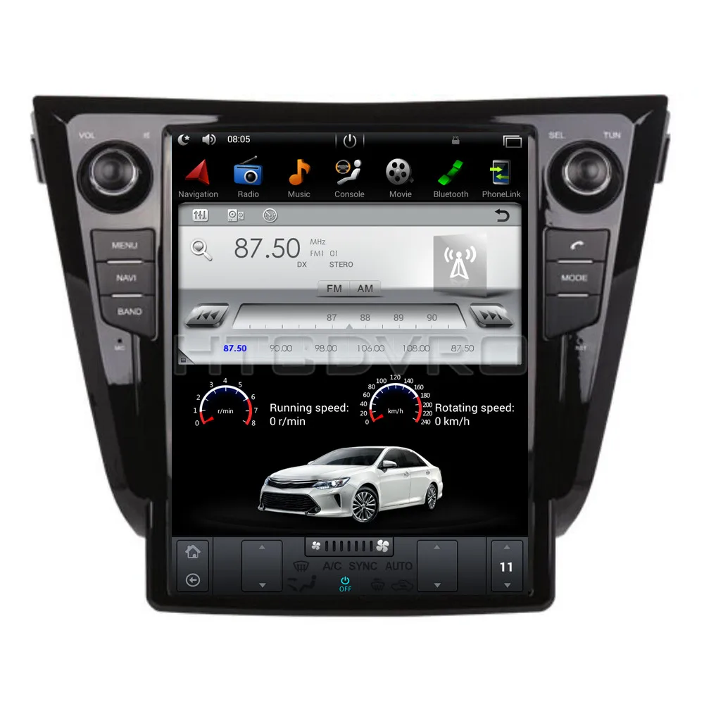 YMODVHT 12 1 дюймов Telsa стиль вертикальный экран четырехъядерный Android 7 2 Гб RAM