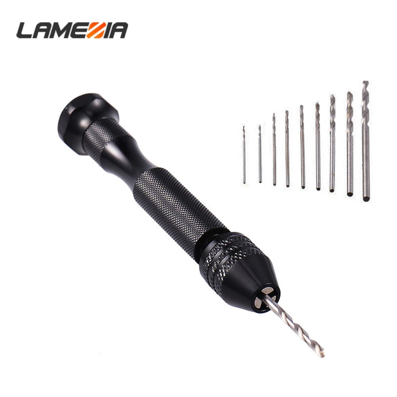 Набор алюминиевых ручных микро сверл LAMEZIA Mini с бесключевым патроном 10 шт. 0 4 мм 2