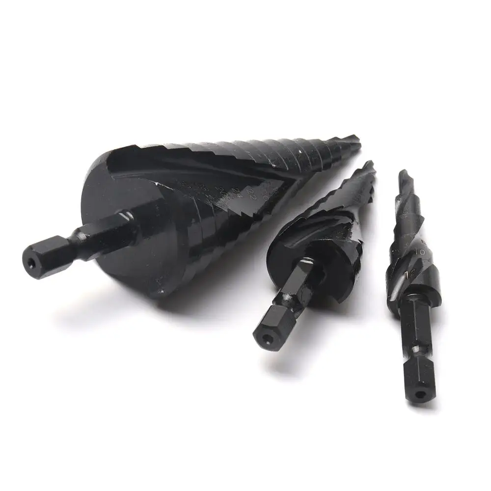 Набор ступенчатых Сверл из быстрорежущей стали 3 шт. 4 12 20 32 мм спираль нитрида для