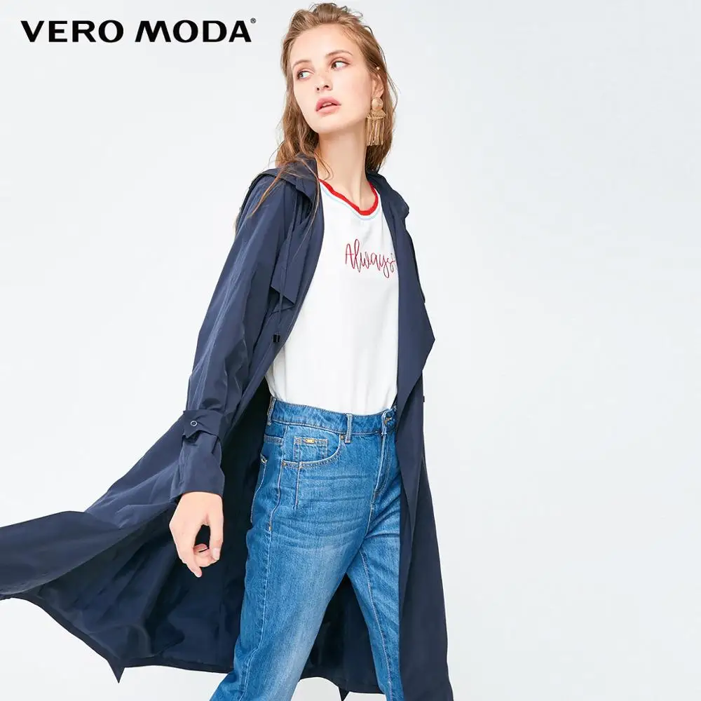 Vero Moda женский лацкан на шнуровке средней длины с капюшоном чистый Тренч | 318321504