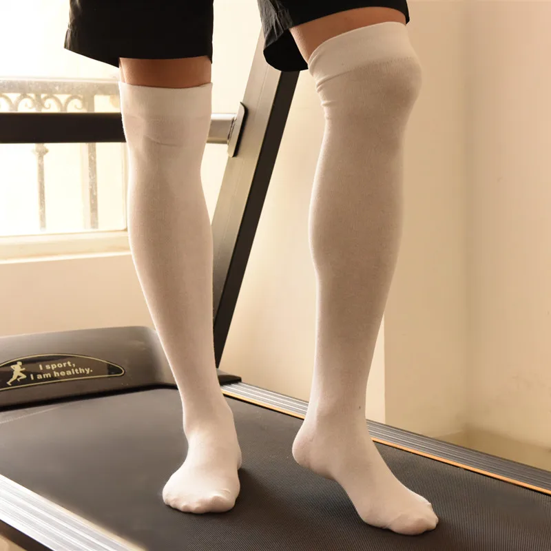 Мужские зимние теплые однотонные хлопковые носки с длинными штанинами|Мужские