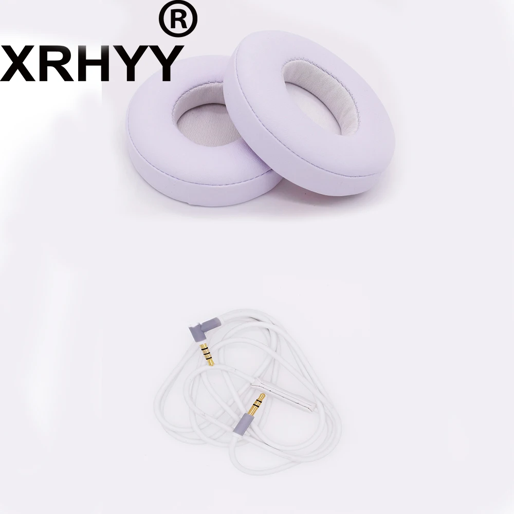 Белые Сменные накладки на наушники XRHYY чехол + аудиокабель Aux с микрофоном для