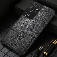 genuine stingray leather cover case for samsung galaxy s21 ultra s8 s10 s9 s20 s21 plus note 20 10 a72 a52 a32 a31 a50 a51 a71