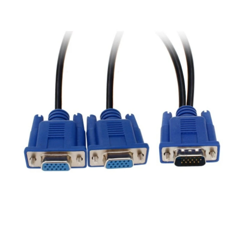 

VGA Splitter Cable Computer to Dual 2 Monitor Adapter Y Splitter Male to Female VGA Wire Cord for PC Laptop
