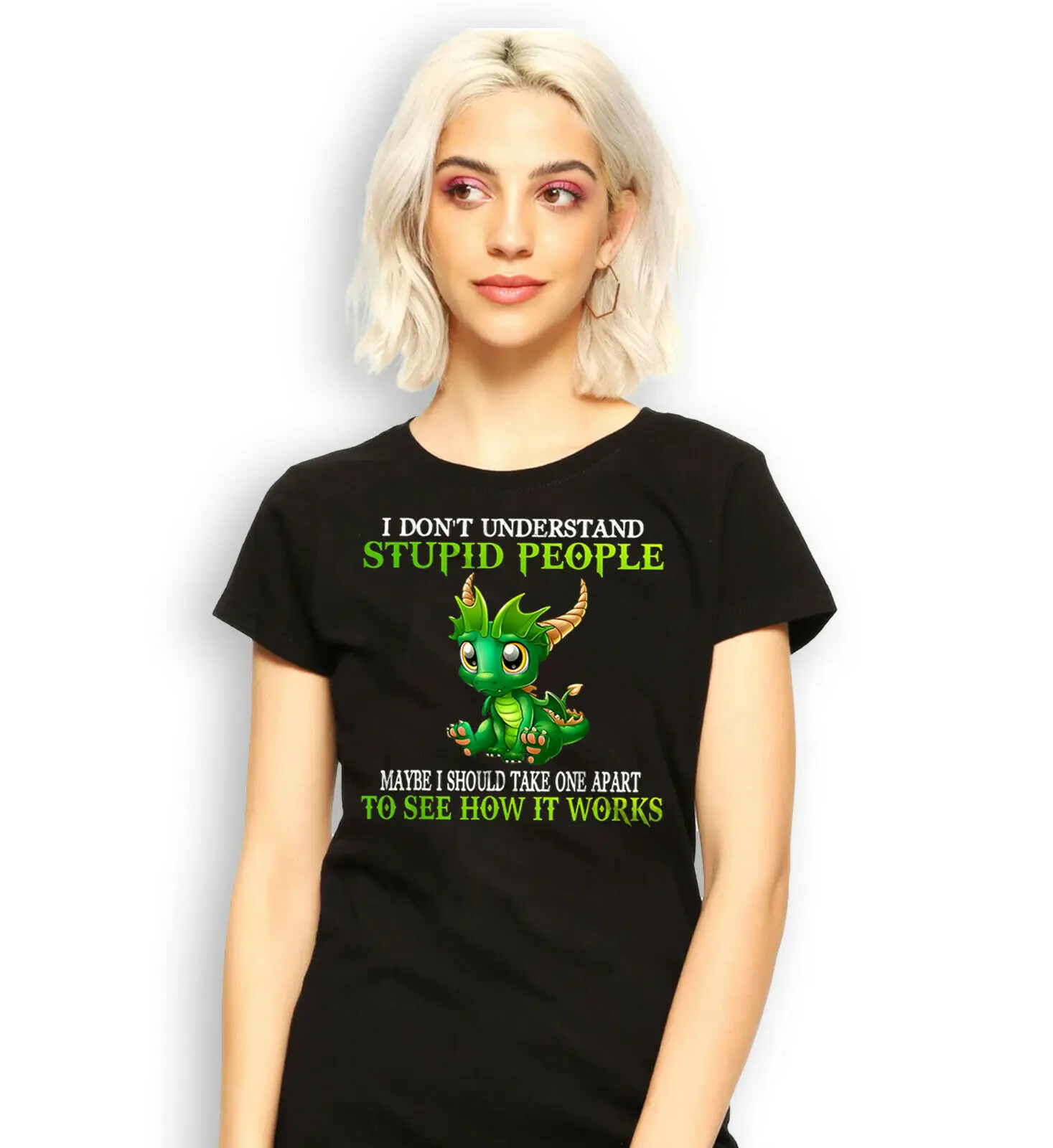 

Funny Dragon Shirt, I Don't Understand Stupid People Cute Dragons Lover T-shirt