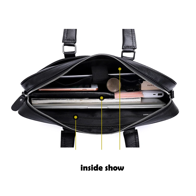 Новый роскошный деловой мужской портфель из 100% натуральной коровьей кожи