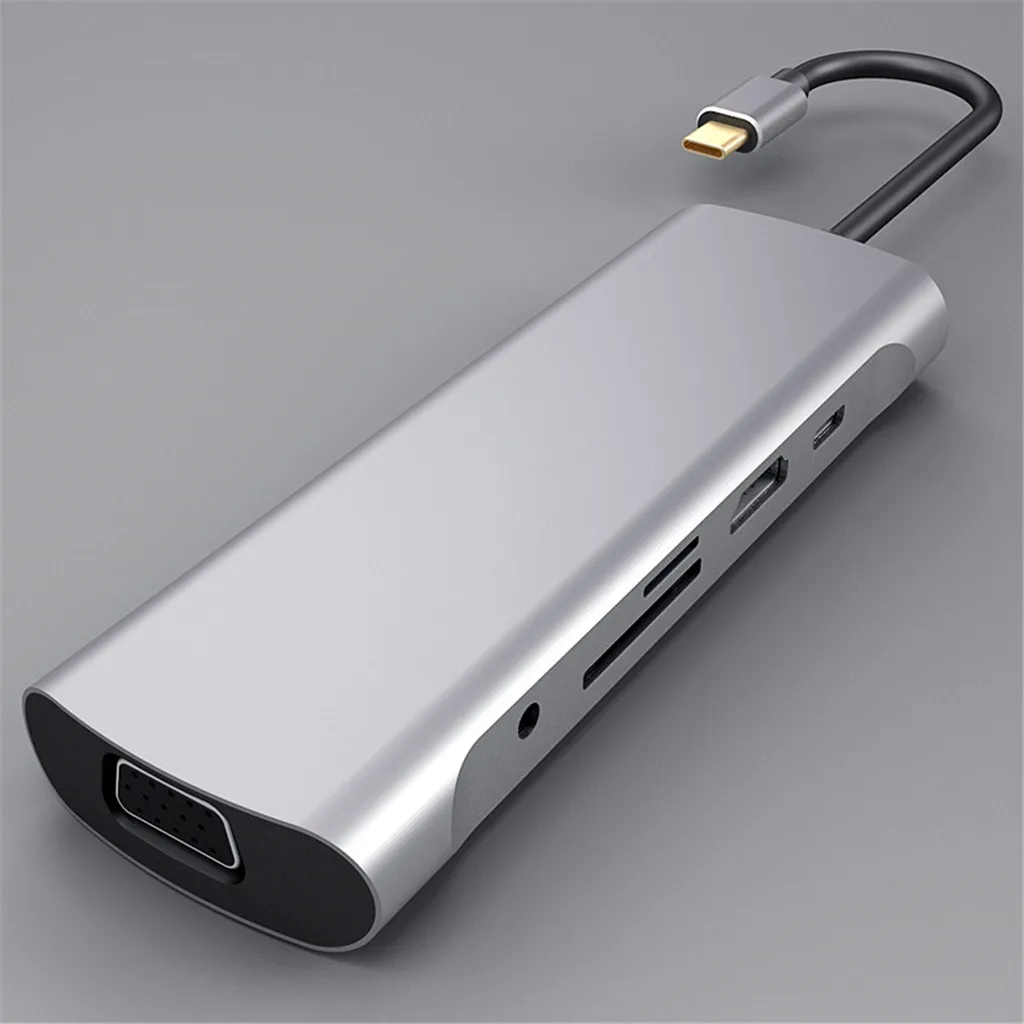 Внешний адаптер Ouhaobin 10 в 1 для HDMI 4 K видео VGA ноутбука аксессуары с кардридером USB