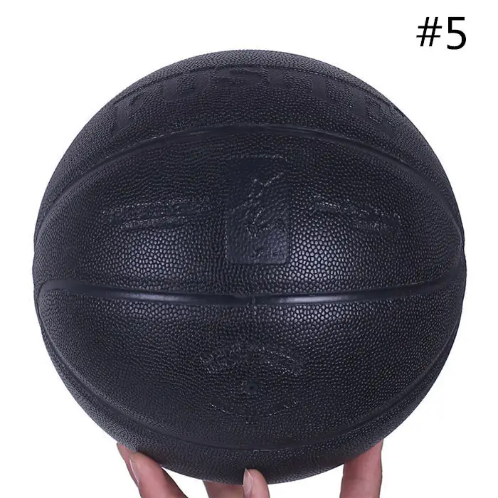 Black SIZE 5 Стандартный размер#5/#6#7 PU баскетбол износостойкий влагопоглощающий нескользящий Профессиональный тренировочный Баскетбол - Цвет: Black SIZE 5