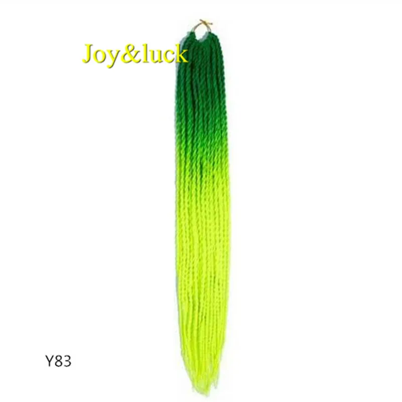 Y83 Joy& luck 24 дюйма Сенегальские закрученные крючком косички 30 прядей синтетические волосы для наращивания плетение волос - Цвет: Y83