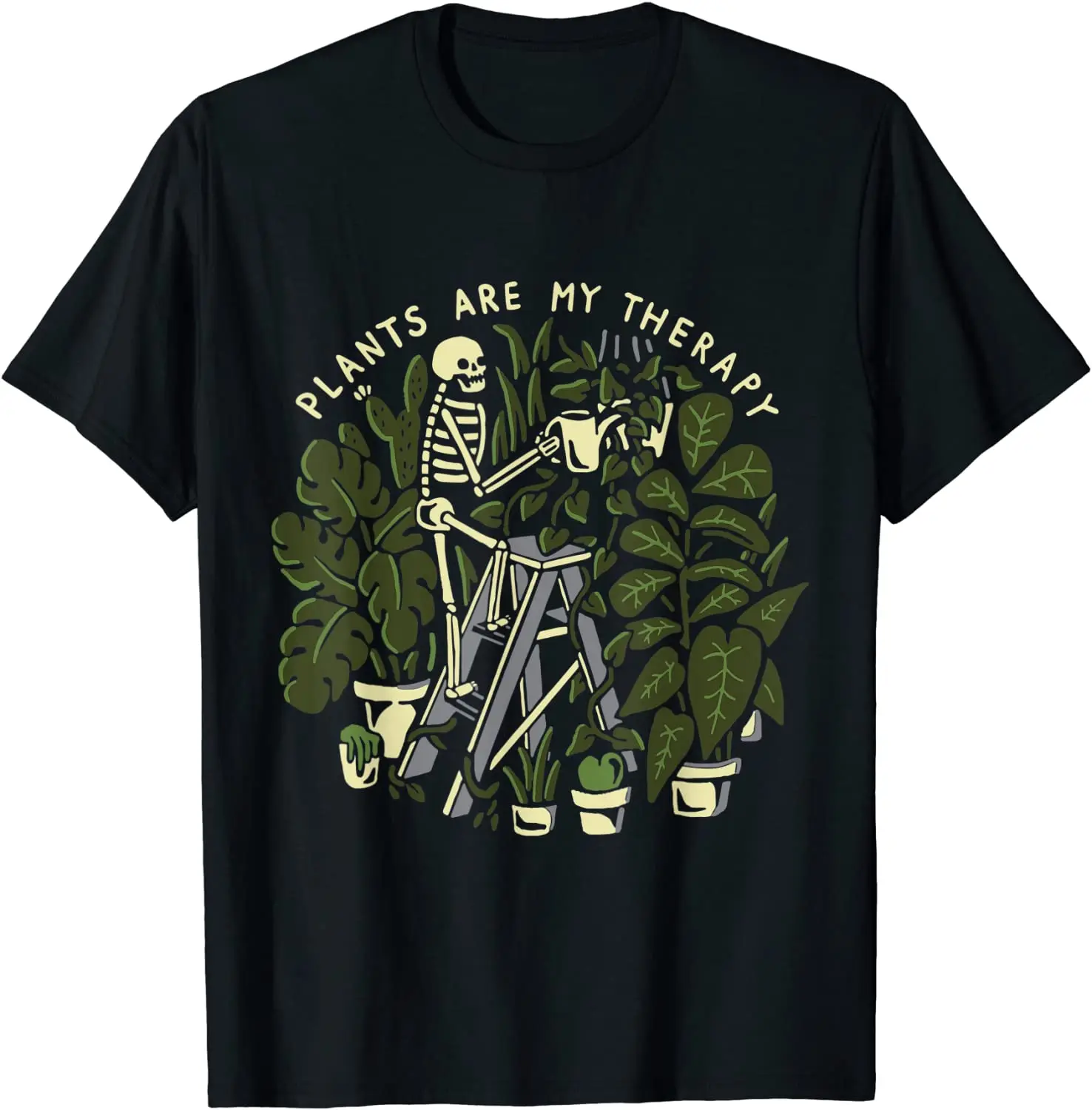 

Plants Are My Therapy Skeleton Men's T-Shirt