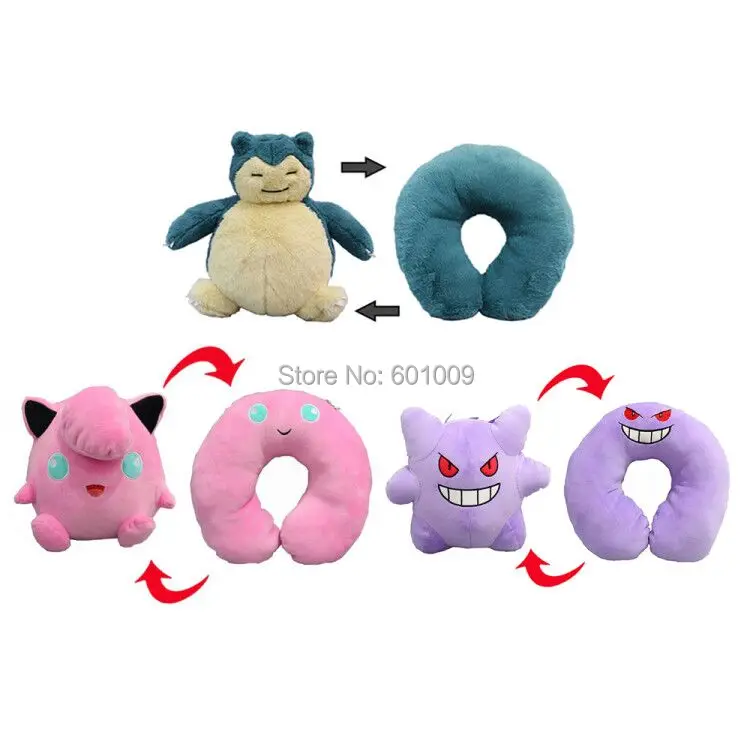 5 шт./партия 3 вида стилей Snorlax генгар Clefairy 28 см наизнанку U Подушка с плюшевой