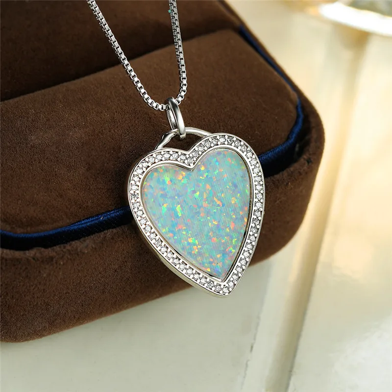 Винтажное женское ожерелье с подвеской из хрустального опала цепочка цвета