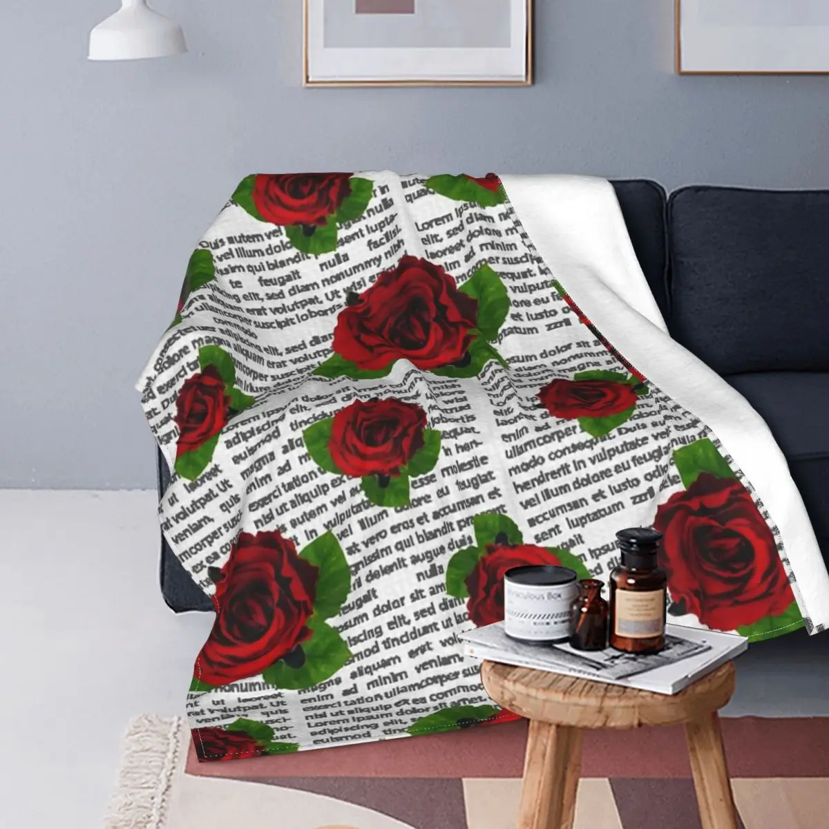 

Красное одеяло с розами, покрывало для кровати, клетчатый чехол для дивана, Флисовое одеяло, одеяло для кровати