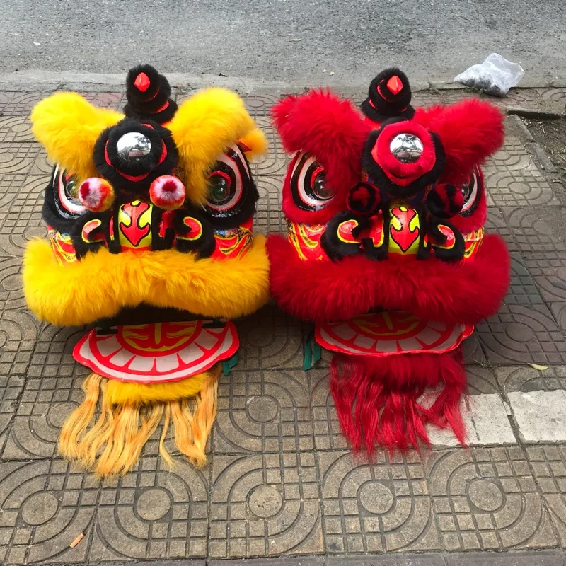 Танцевальный Костюм-талисман китайского льва из чистой шерсти нарядное платье
