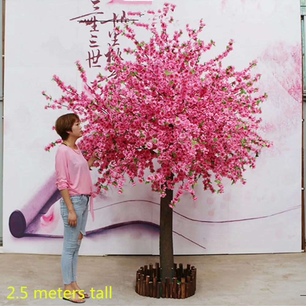 

2 m Height Artificial Cherry Blossoms Tree Simulation Peach Wishing Trees For Home Ornament Outdoor Garden Decorations