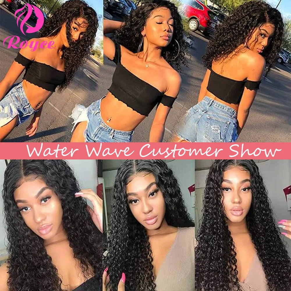 

HD Transparent Water Wave Lace Front Human Hair Wigs 4x4 5x5 Lace Closure Wig Brazilian Water Wave Lace Frontal Wig For Women