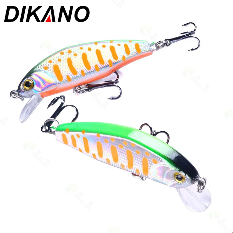 

5pcs 5cm Fishing Lures Slow Sinking Minnow Hard Bait For Lake Sea River Stream With Treble Fishhook Barb Fishing Hook