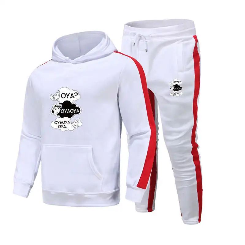 

Fashion Hip Hop OYAOYA Fall/Winter 2021 New MenS Hoode Set Casual Personality Sweatshirt Hoodies Trendy Slim Sports Hoodie Set
