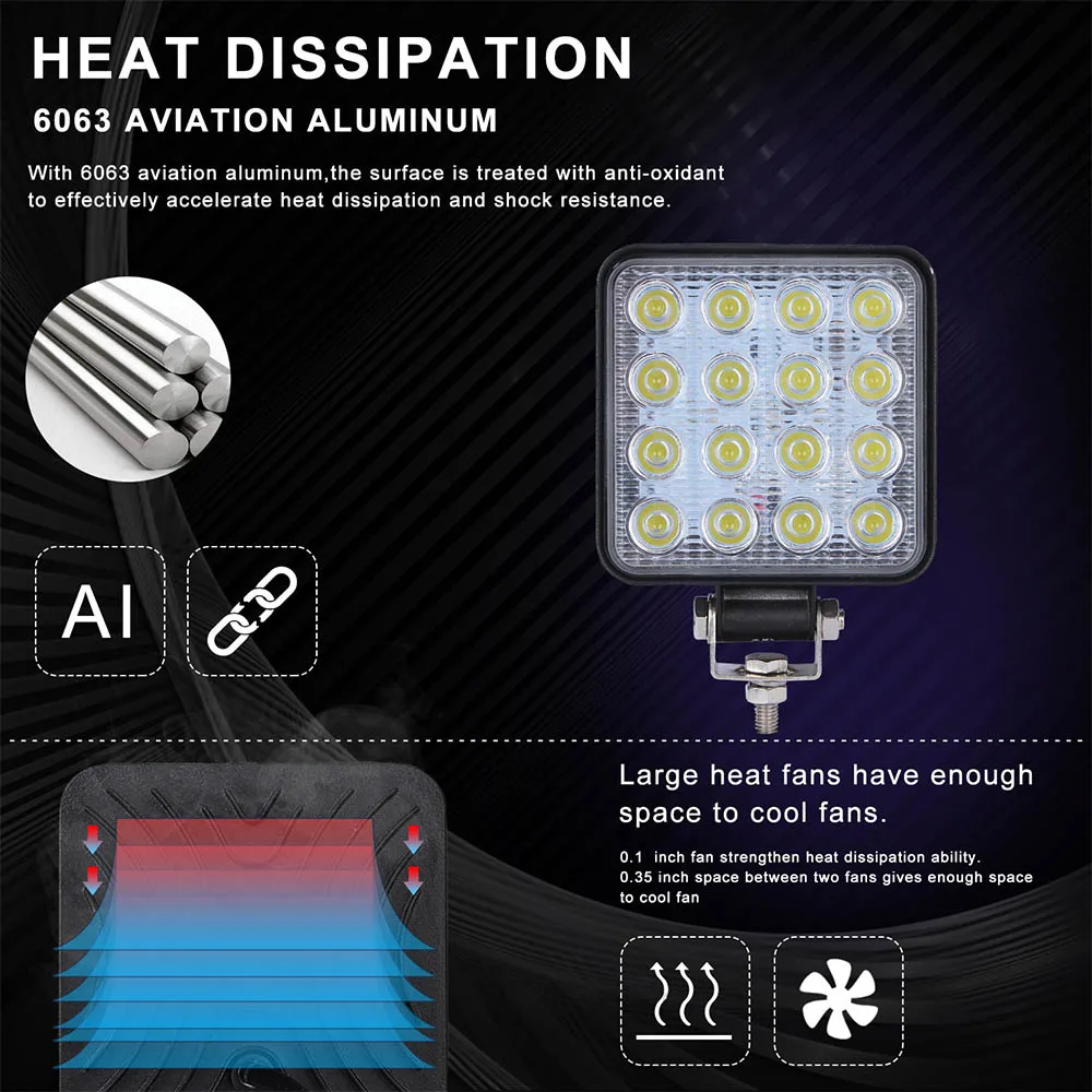 27W 42W 48W LED Off-Road/Offroad Light Bar 12V 24V Car Light For Jeep ATV UAZ SUV 4WD 4x4 Truck Tractor Off-road Spot Light Bulb