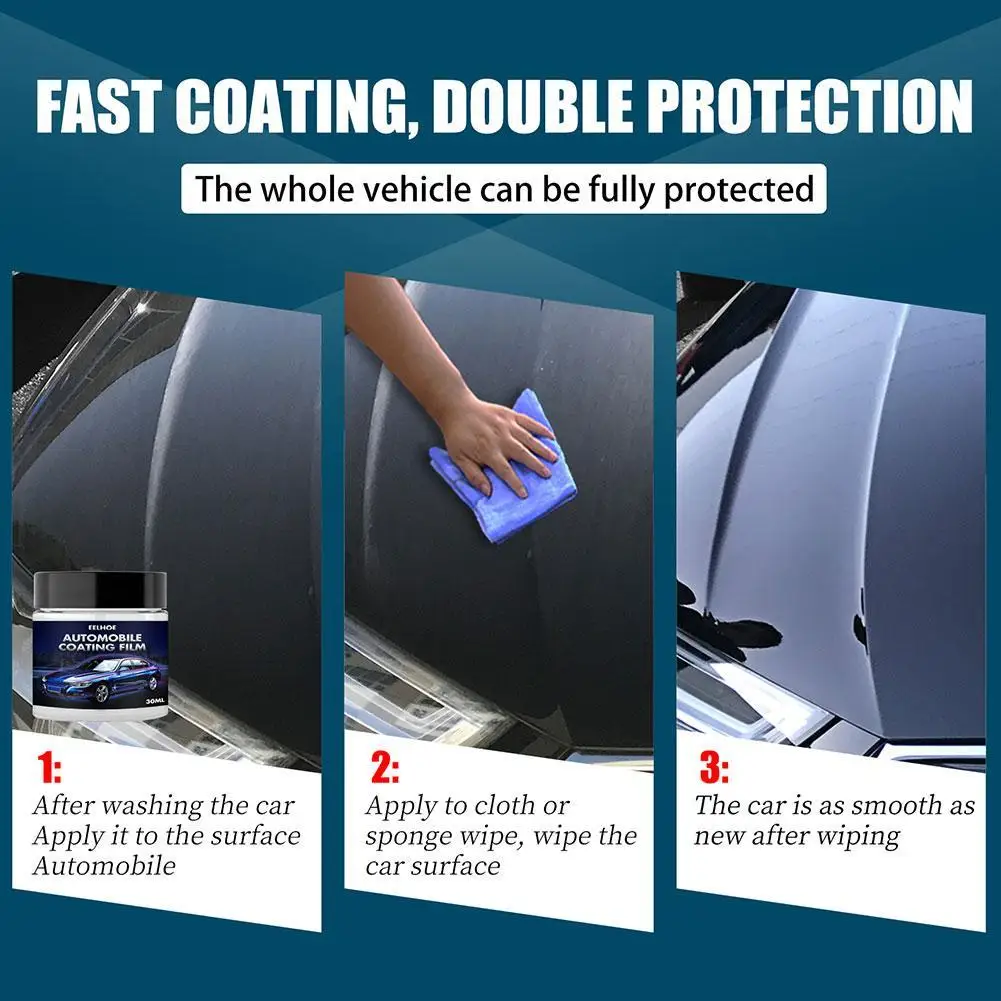 

Car Wax Crystal Plating Set Hard Glossy Carnauba Wax 30g/60g Paint Care Coating Tiny Scratch Repair With Sponge And Towel
