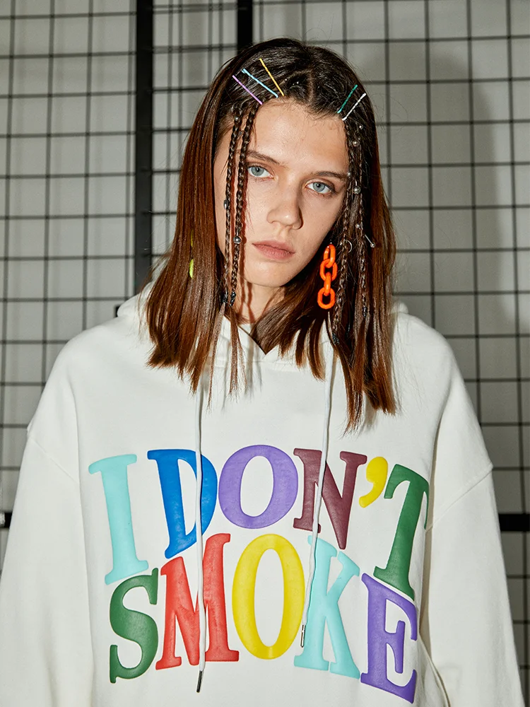 

Толстовка DONSMOKE с надписью «DON'TSMOKE», Свитшот унисекс с принтом в виде граффити, худи в стиле Харадзюку, уличная одежда 4
