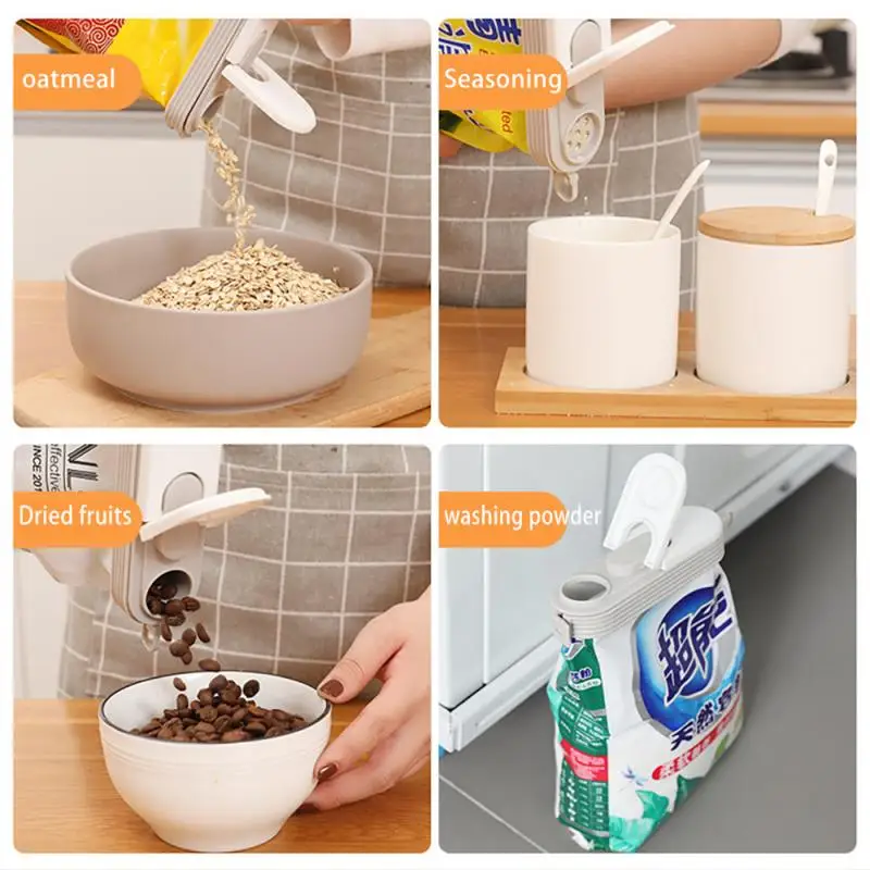 

1 шт. двойное открытие, пластиковый пакет, зажим для пищевых продуктов, зажим для хранения закусок, портативное быстрое устройство для хране...