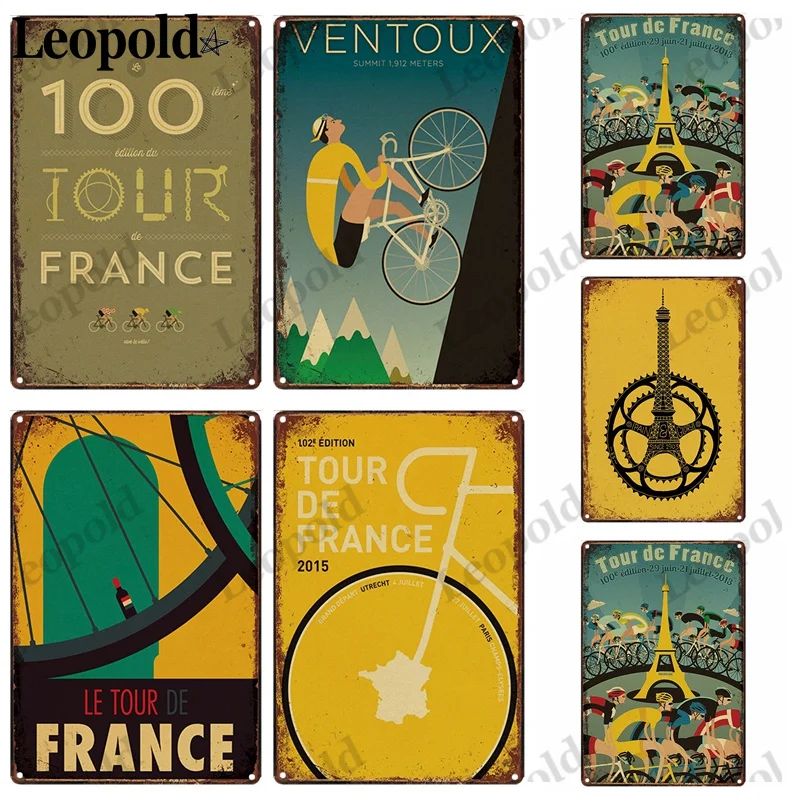 Велосипед металлический оловянный постер французский Райдер настенная живопись
