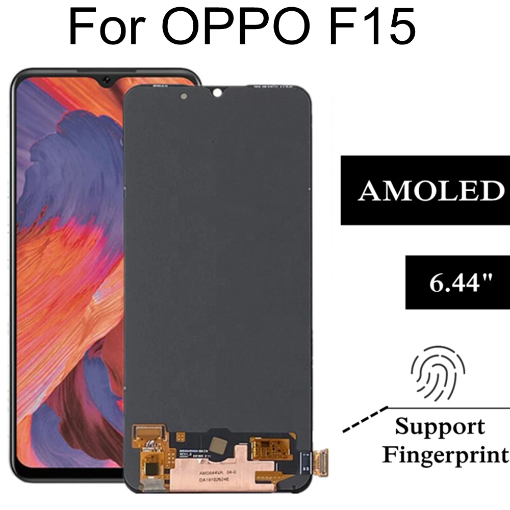 Pantalla LCD AMOLED de 6,44 pulgadas para OPPO F15 CPH2001, montaje de digitalizador con pantalla t&aacute;ctil-0