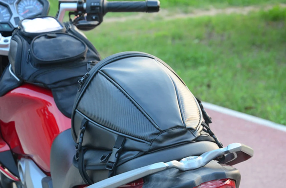 Новая сумка для мотоцикла из углеродного волокна рюкзак сиденья седла