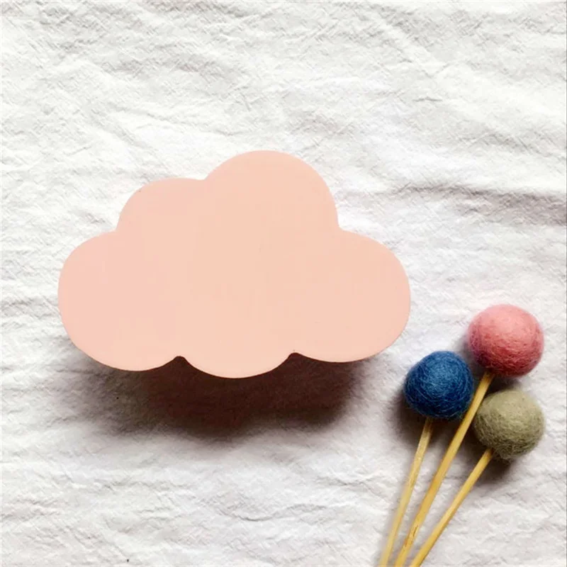 Милые облакообразные крючки деревянная вешалка для одежды Настенный декор
