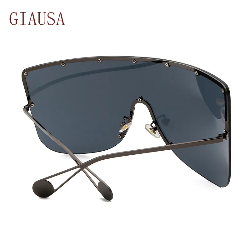 

GIAUSAEuropean and American fashion metal large frame mask Sunglasses men's and women's star Sunglasses glasses