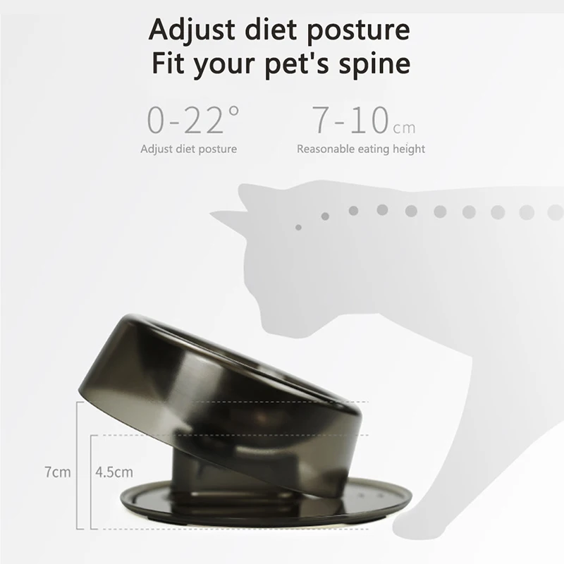 

Cat Food Bowl Adjustable Angle Protects The Cervical Spine Anti-Overturning Cat Bowl Feeding Bowl Neck Guard Non-Slip Pet Feeder