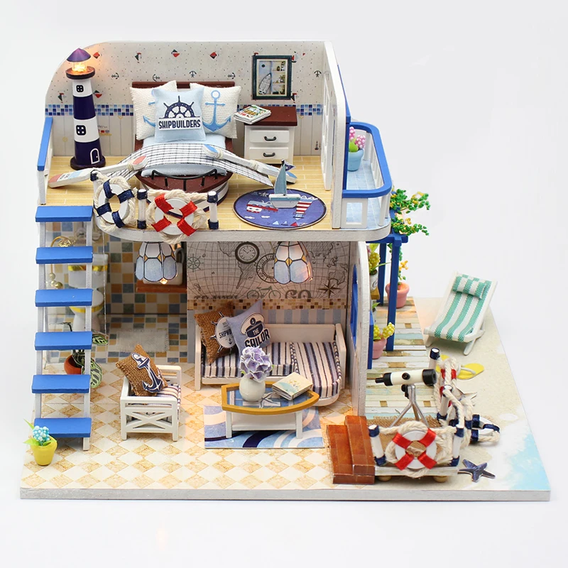 DIY кукольный домик деревянные кукольные домики 3D миниатюрный мебельный набор