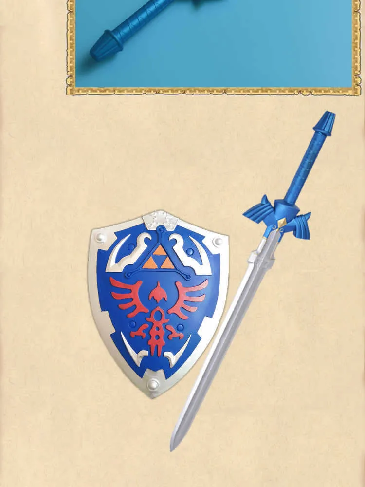 1:1 с игрой "Legend of Zelda" Link Sky Shield and Sky Sword Косплей PU реквизит Cos оружие Хэллоуин оружие Косплей сценический реквизит игрушки