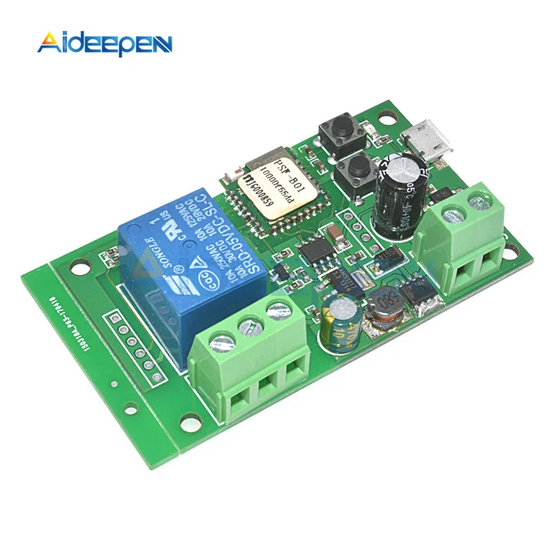 DC 5-12V DC 5 в 12 В 10 А беспроводной WiFi смарт-переключатель релейный модуль с самоблокировкой для умного дома для Apple для управления приложением Android - Габаритные размеры: DC 5-12V