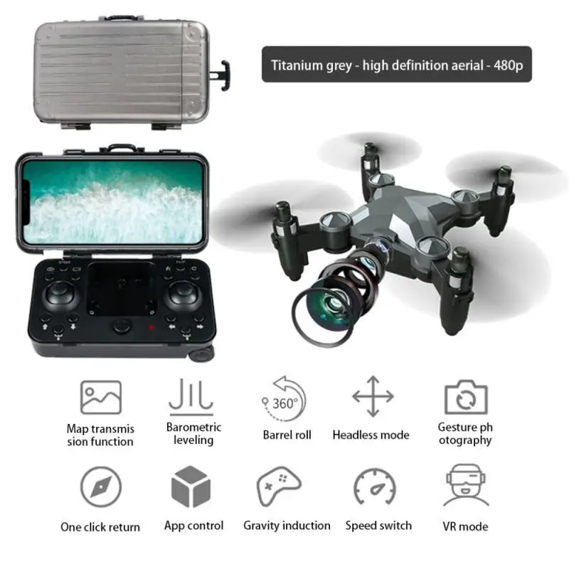 DH120 мини Дрон с разрешением 4K HD Wifi FPV Rc Quadcopter Камера складной одним нажатием кнопки