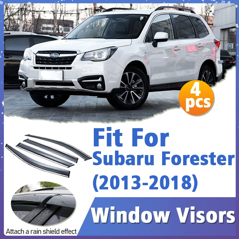 

Window Visor Guard for Subaru Forester 2013-2018 Vent Cover Trim Awnings Shelters Protection Sun Rain Deflector Auto Accessories