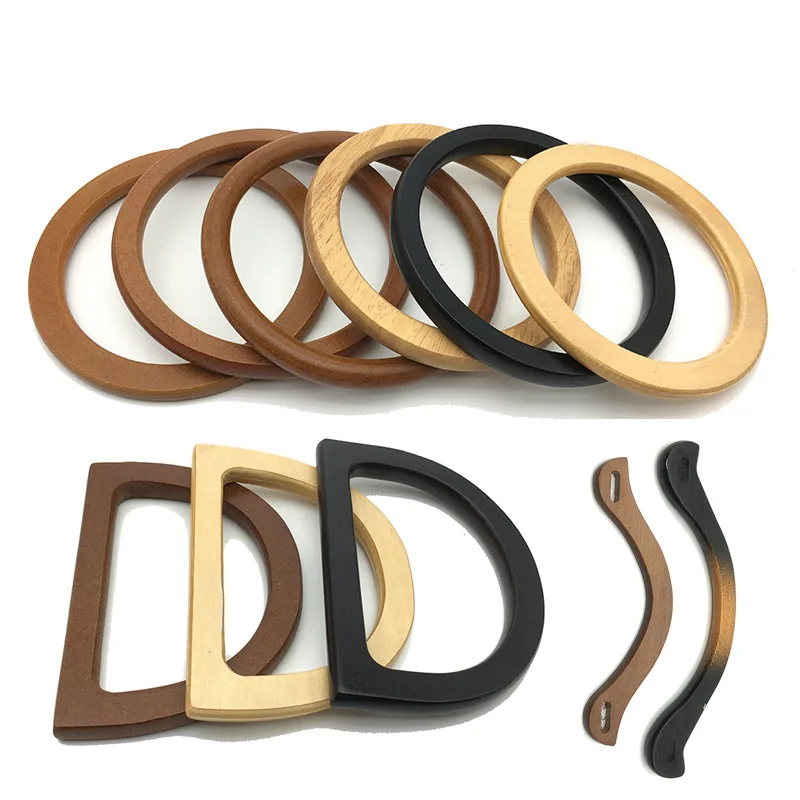 2Pc Nature Wooden Bag Handle Replacement Diy Handbag Tote Handles O Bag Handles Purse Bags Classic Straps Bags Accessories