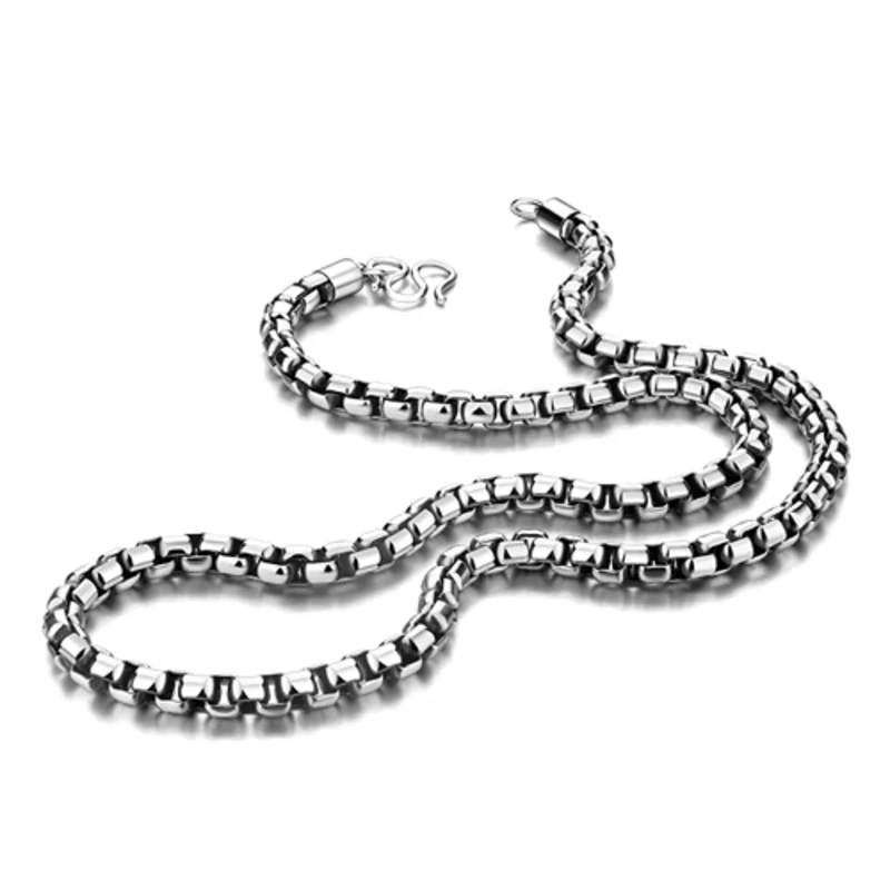 Мужское серебряное ожерелье в стиле ретро из тайского серебра 925 пробы 6 мм 61