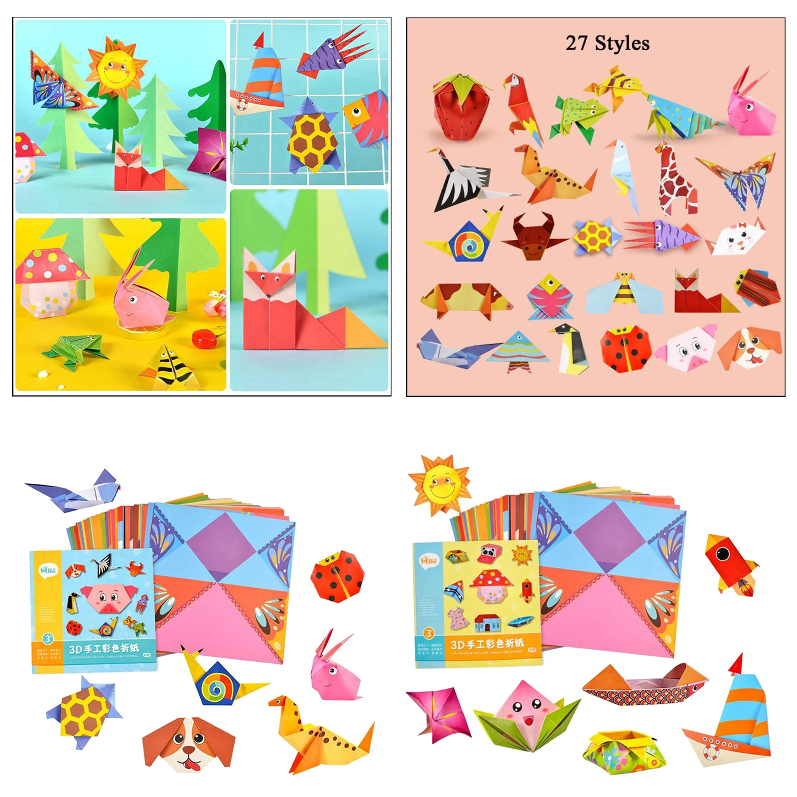 

Montessori Toys Colorful Kids Origami Kit Origami Papers Origami Paper Square Sheet for Kids Adults Enjoy DIY Fun