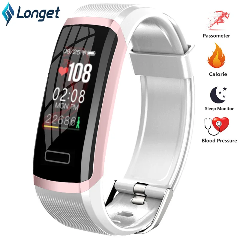 Longet Sport Smart Watch GT101 Waterproof Color Screen Fitness Tracker Heart Rate Monitor Call Reminder Smartwatch Men Women