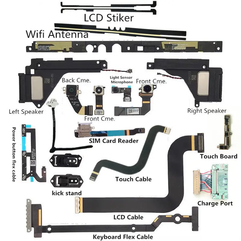 

Original LCD Flex Cable For Microsoft Surface Pro 5 1796 Wifi Antenna Kick Stand Touch Board Speaker Camera