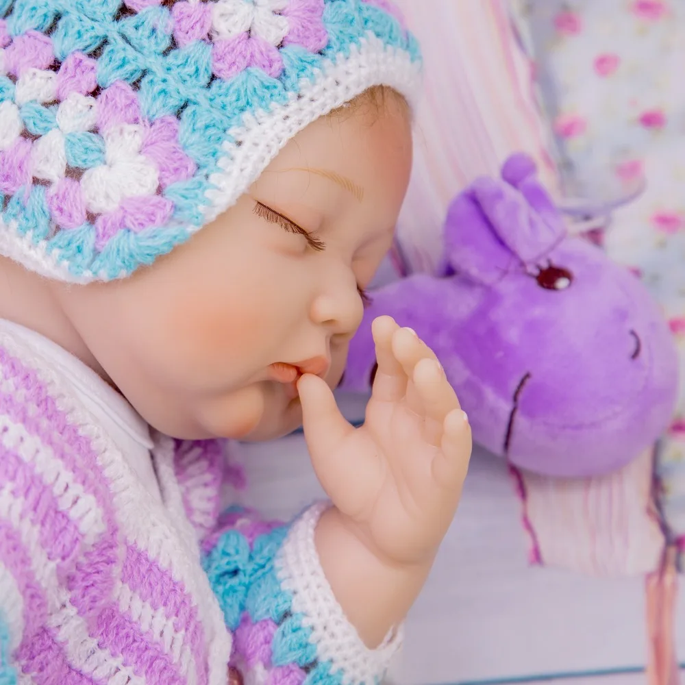 NPK 55 см реалистичные спящие детские куклы новорожденные силиконовые Reborn baby Boy для