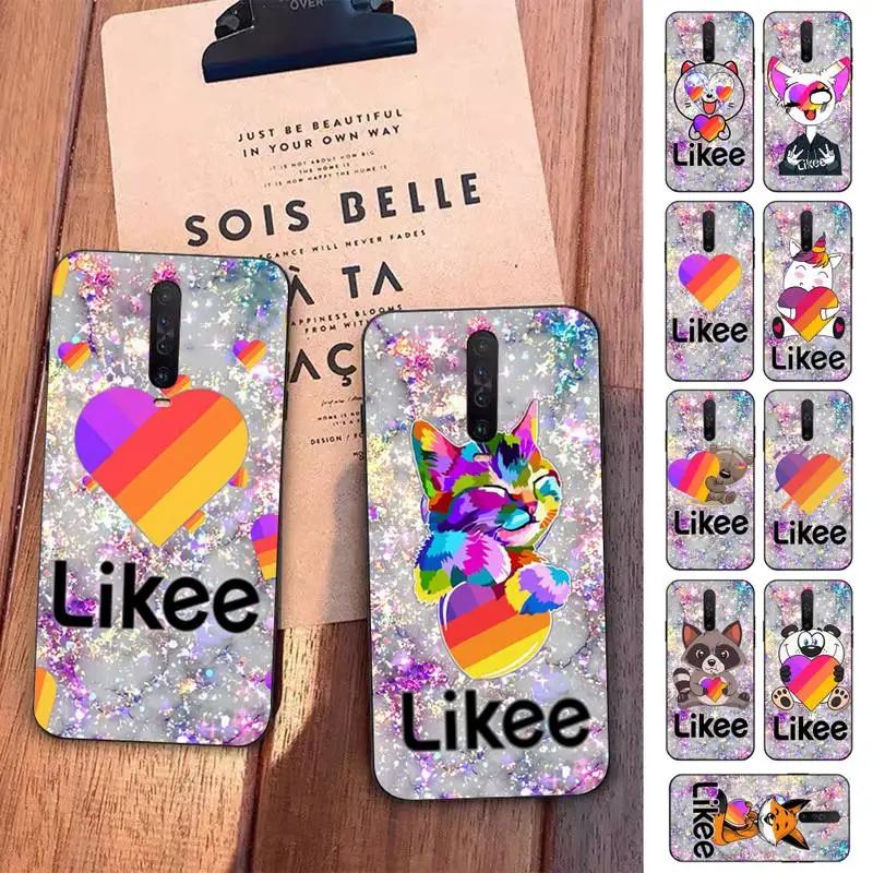 

TOPLBPCS Likee Funny cat bear love heart Phone Case for Redmi 5 6 7 8 9 A X pro plus K20 S2 K30 pro Go