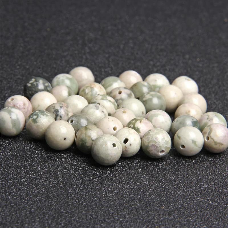 Бусины из натурального камня Цинь Хай Джад круглые свободные разделительные