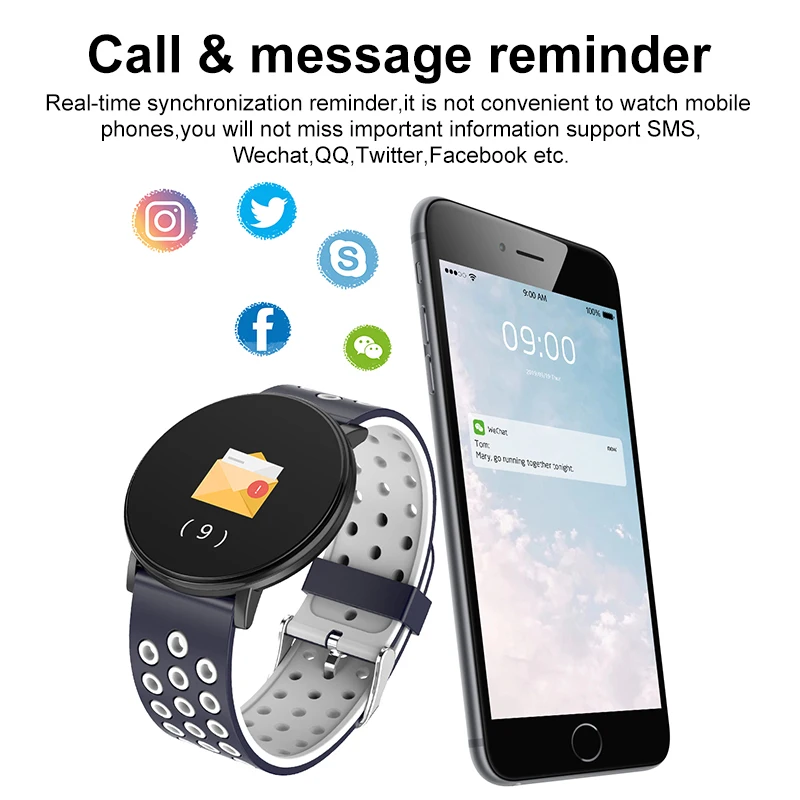 

Smart Sports Wristband Fitness Tracker IP67 Waterproof Smart Bracelet Heart Rate Blood Pressure Sleep Monitor For IOS Android