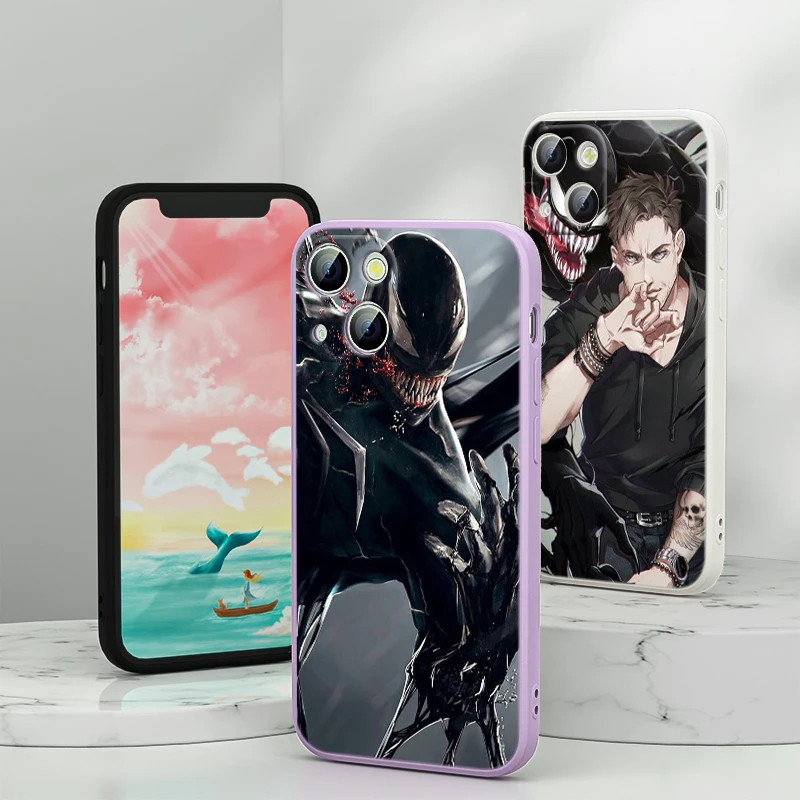 

Venom Marvel Avengers Hero For Apple iPhone 13 12 Mini 11 Pro XS MAX XR X 8 7 6 SE Plus Liquid Silicone Soft Cover Phone Case