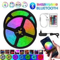 neon 50ft luces bluetooth led strip lights dc 12v rgb 5050 smd ribbon waterproof 5m 10m night light strips with remote for room