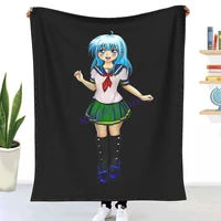 anime character school girl throw blanket sheets on the bed blankets on the sofa decorative lattice bedspreads happy nap for